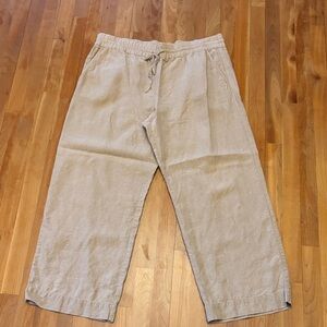 Tommy Bahama Beige Linen Wide Leg Pants